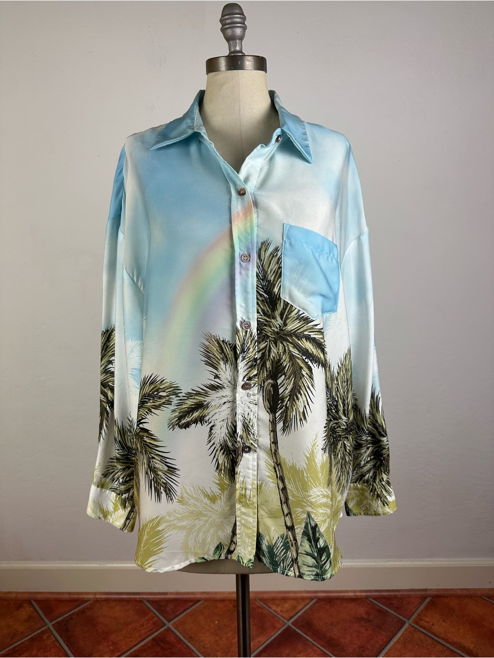 Le Superble “Future Ex Boyfriend” Rainbow Tropical Buttoned Shirt